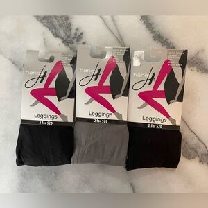 Hanes 3 pair of Black and Gray Leggings